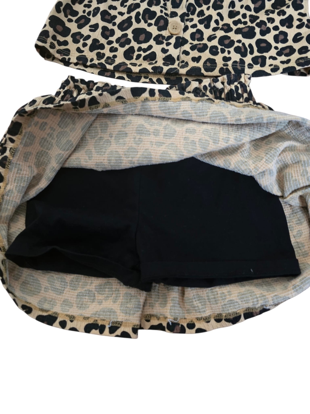 Rachel Zoe Girls Leopard Print Skirt Set - Black and Cream - Picture 4 of 5